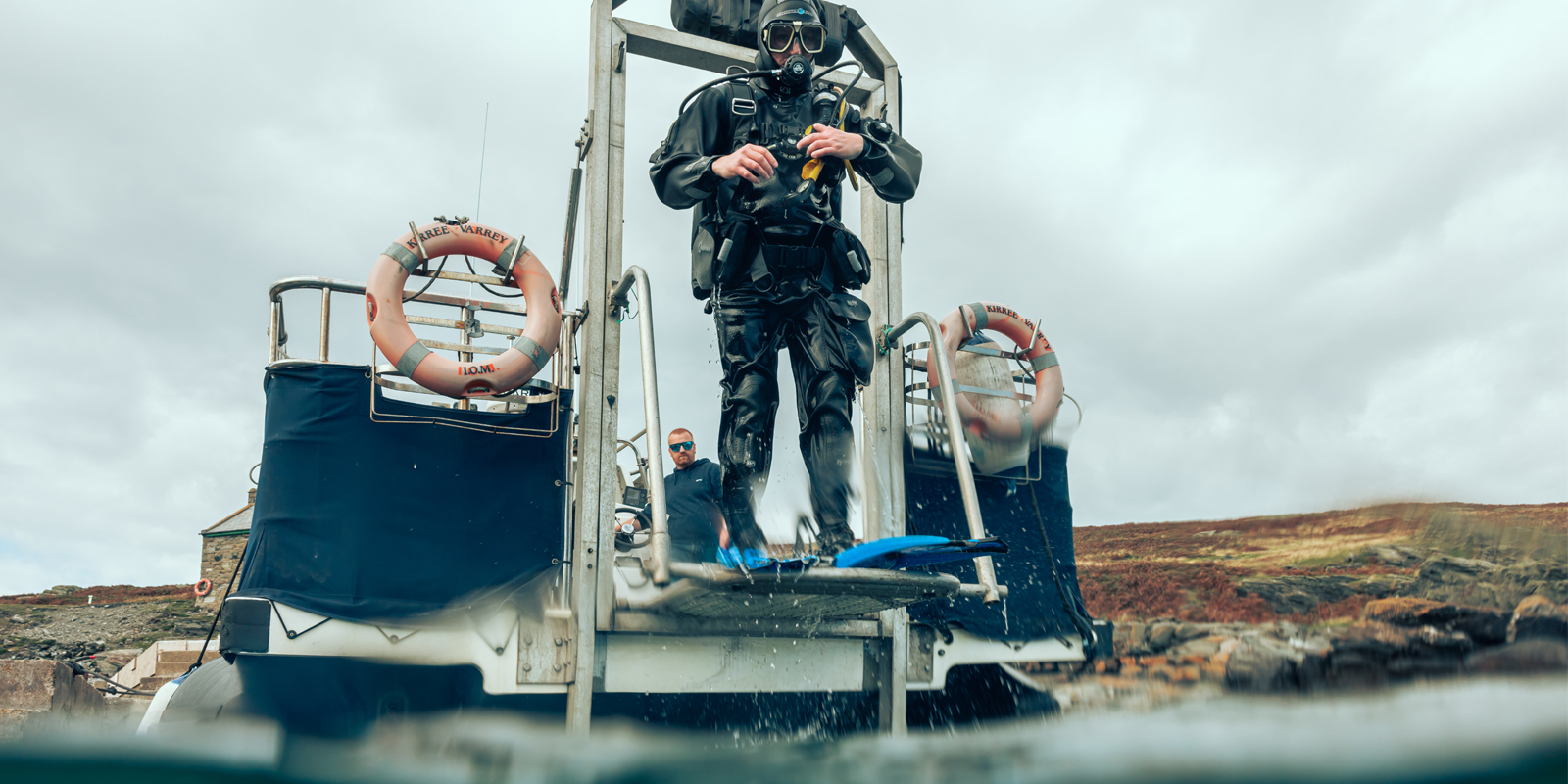 Diving off the Calf of Man on the Isle of Man